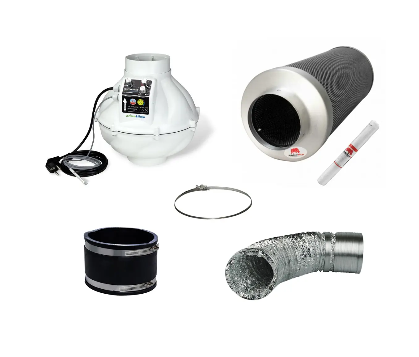 Abluft Komplett Set Pro Prima Klima Silenced Whisperblower EC-TC Temperaturgesteuert Abluft Komplett Set Pro Prima Klima Silenced Whisperblower EC-TC Temperaturgesteuert