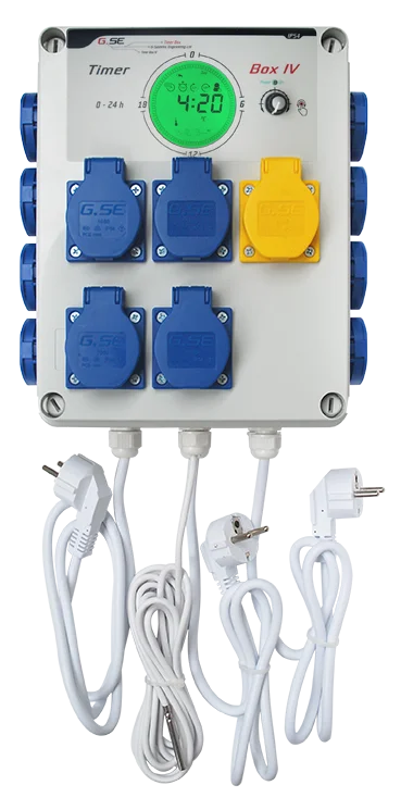 GSE Timer Box IV 12x600W + Heizungsockel 230V 3 Netzstecker