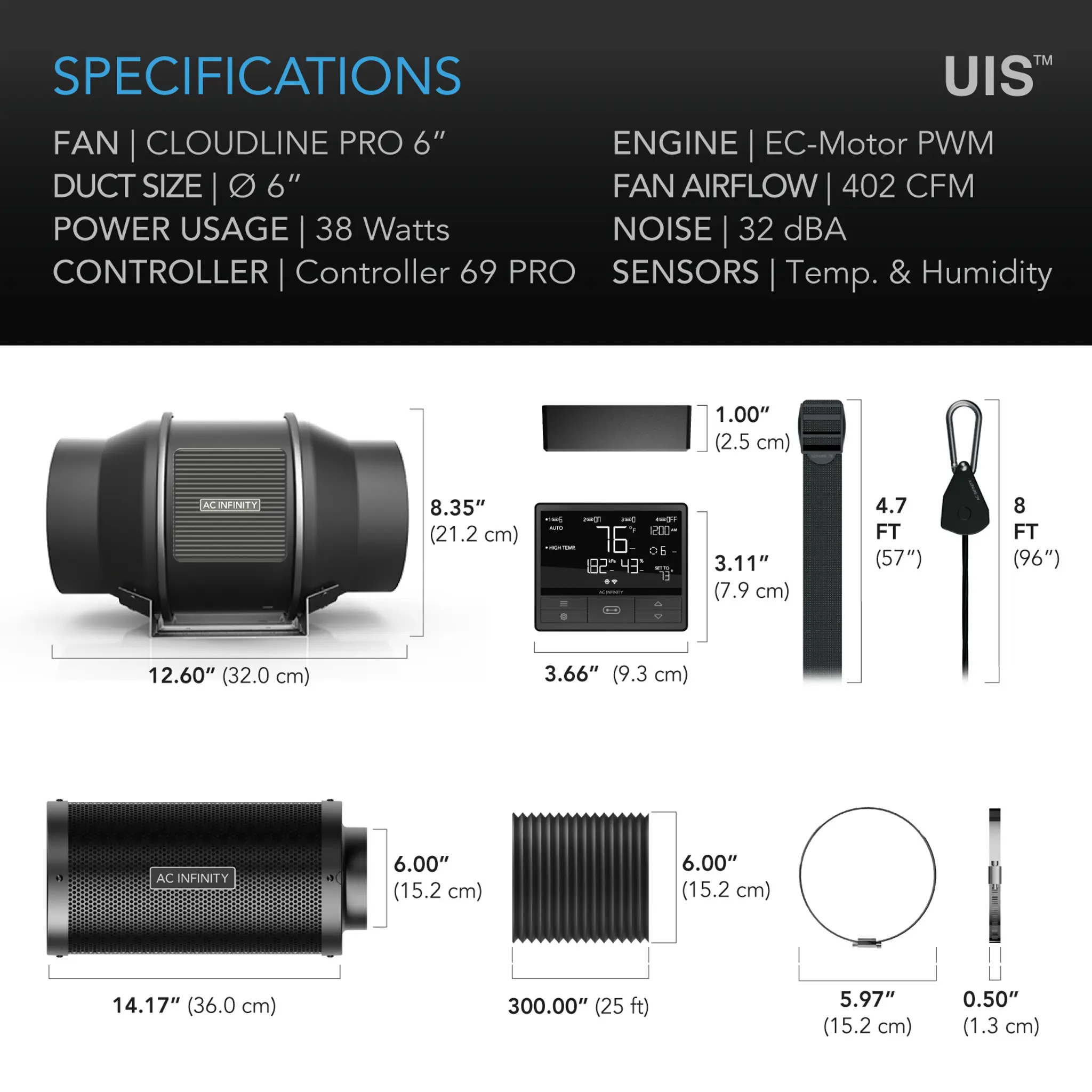 AC Infinity Luftfilter-Set PRO 150mm Details 6