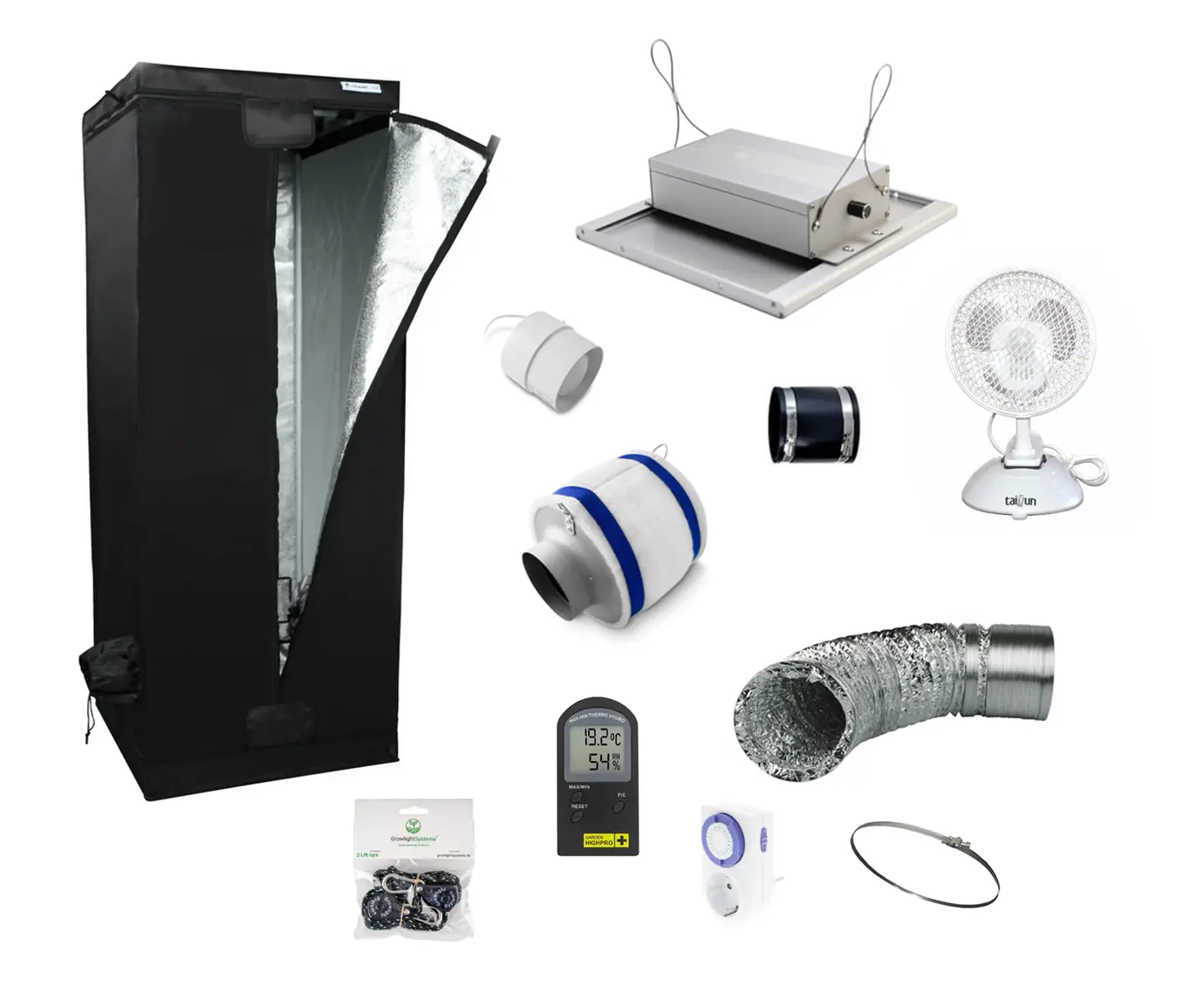 Growbox Komplettset 40 x 40cm mit Homelab 75W Growbox Komplettset 40 x 40cm mit Homelab 75W