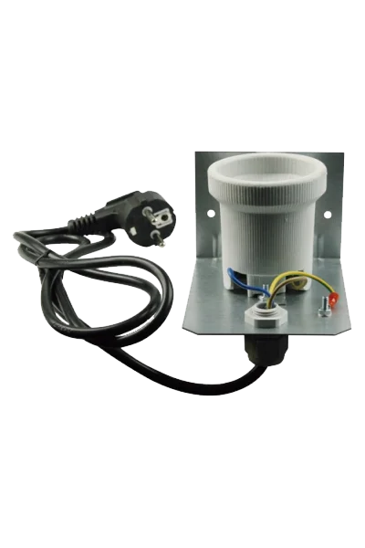 Kabel mit Netzstecker, Bügel und E40 Fassung montiert