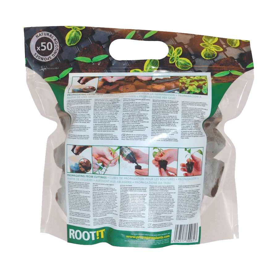 ROOT!T Anzuchtwürfel 50Stk im Beutel, Rückseite