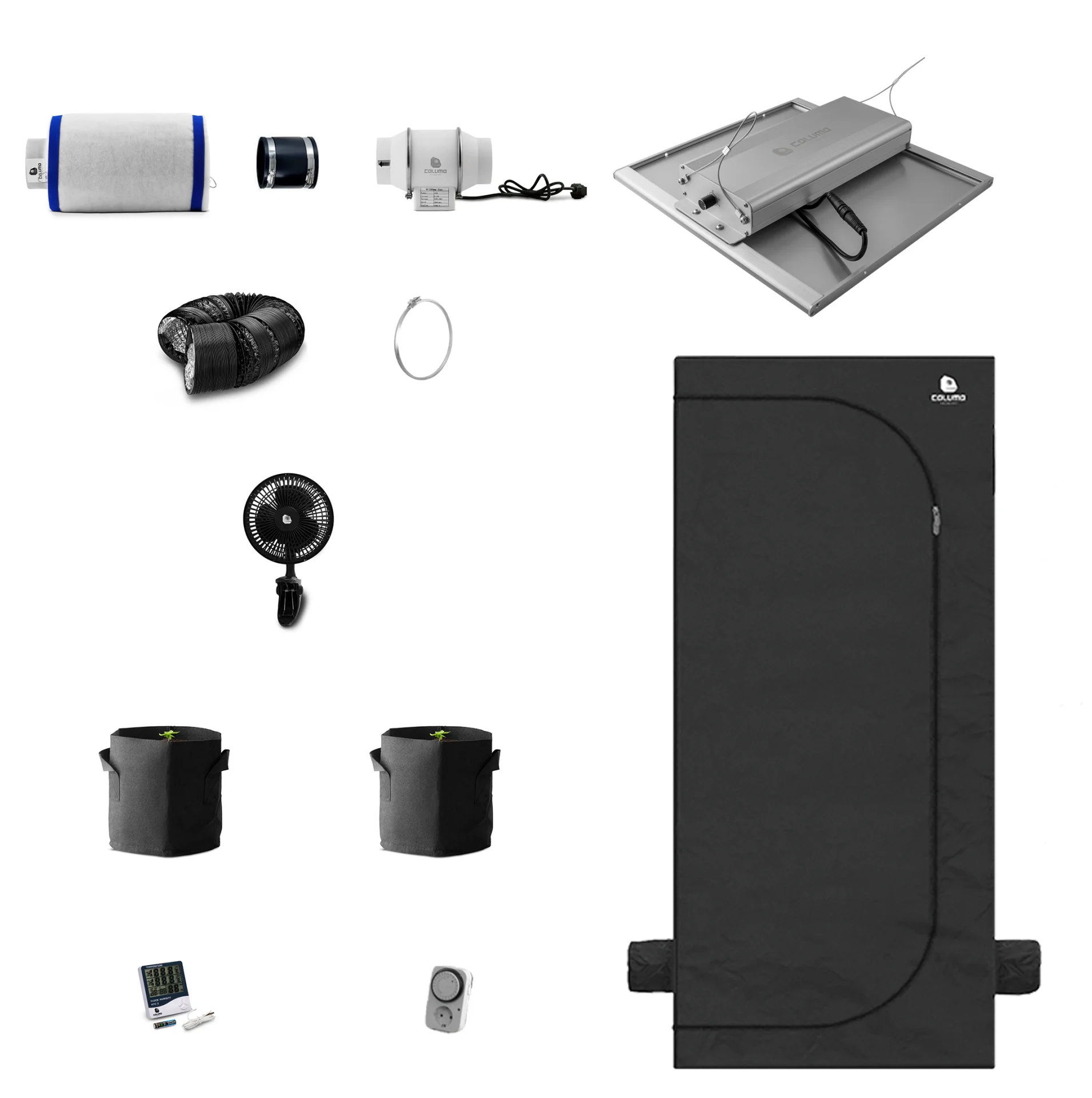 Growbox Komplettset 150W LED 80x80cm - Caluma Set - 2 Plants Growbox Komplettset 150W LED 80x80cm - Caluma Set - 2 Plants