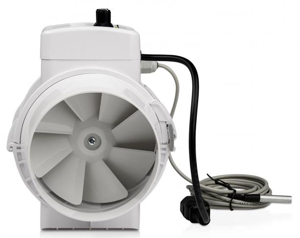Ventilution Mixed In-Line Ventilator mit Thermostat & Regler, IEC-Kabel 220/280m³/h 125mm