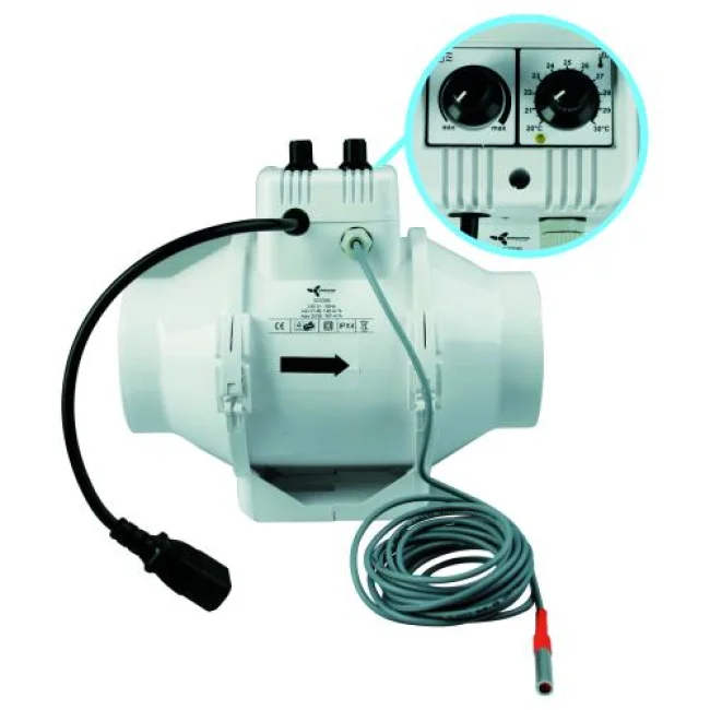 Abluft Komplett Set Eco Ventilution Temperaturgesteuert 100mm Details 1