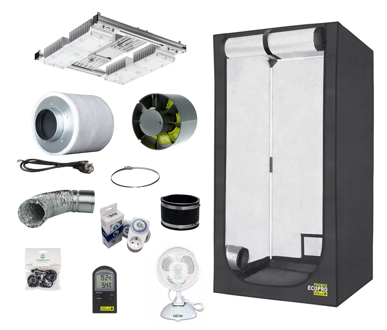 Growbox Komplettset 100W LED 60x60cm